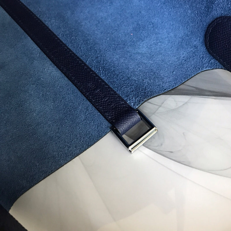Side view of timeless structured handbag