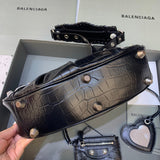 Statement Faux Leather Handbag - Polished Finish | Women's Luxury Handbag #363 - hardware and detail close-up (image 5) of designer-inspired handbag