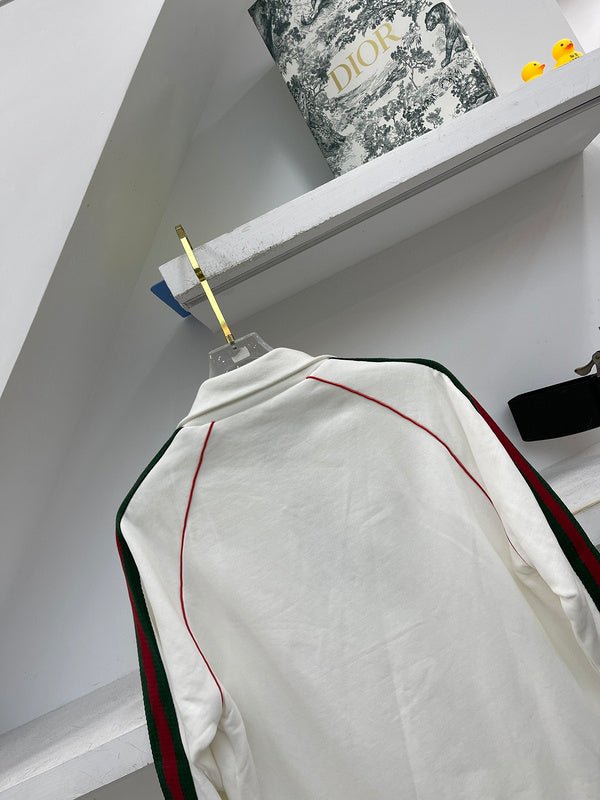 Full styled look of Gucci luxury clothing with label-forward styling