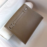 Side view of structured structured handbag