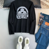 Side profile of Louis Vuitton luxury clothing with monogram-inspired silhouette