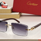 Close-up detail view of Cartier unisex sunglasses