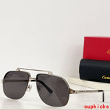 Close-up detail view of Cartier unisex sunglasses