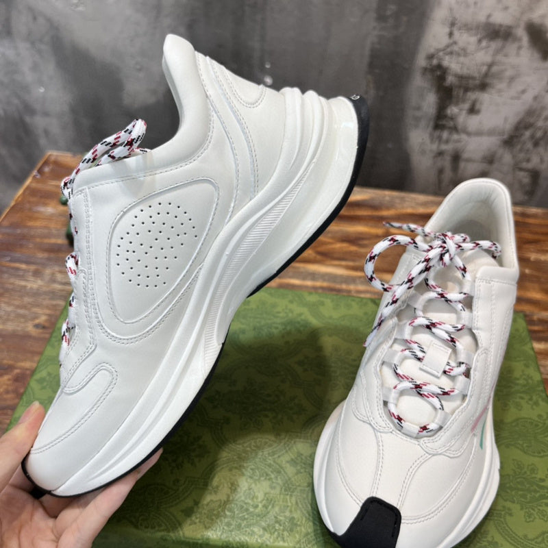 Gucci crisp white luxury sneakers view 6 heritage-inspired look