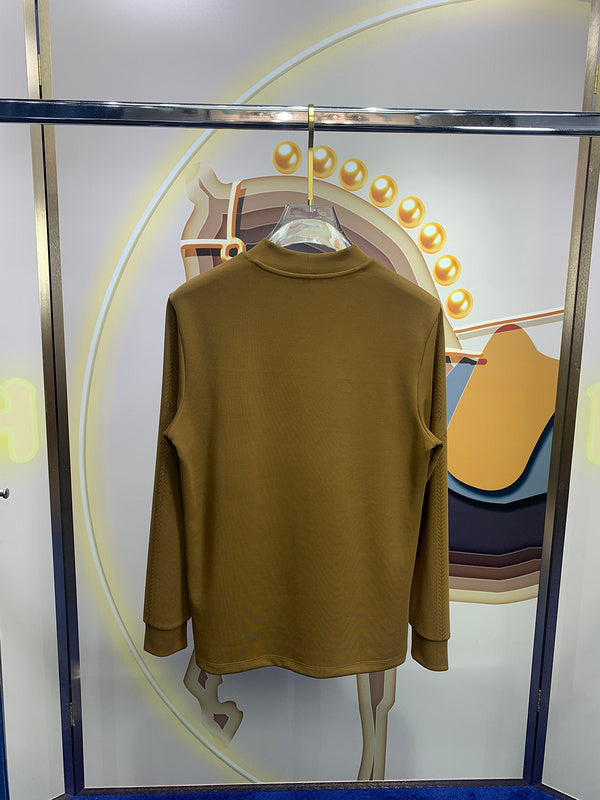 Side profile of Louis Vuitton luxury clothing with monogram-inspired silhouette