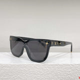 Close-up detail view of Louis Vuitton unisex sunglasses