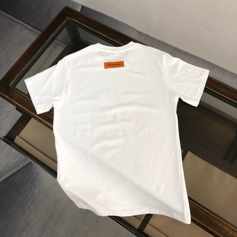 Close-up detail shot of Louis Vuitton cotton t-shirt with everyday silhouette