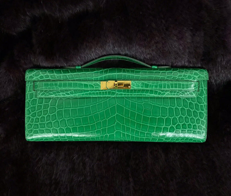 Side view of curated structured handbag