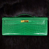 Side view of curated structured handbag
