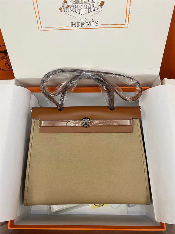 Side view of classic structured handbag