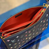 Front view of structured signature women's handbag – women's statement bag