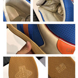 Side profile of Gucci muted earth tones sneakers cushioned comfort fit
