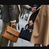 Close-up detail of poised bag design