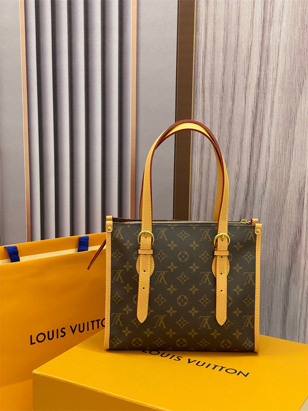  Polished handbag carried on shoulder