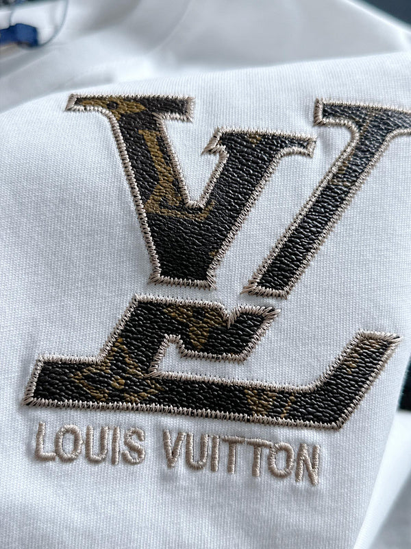 Flat lay presentation of Louis Vuitton cotton t-shirt with tailored silhouette