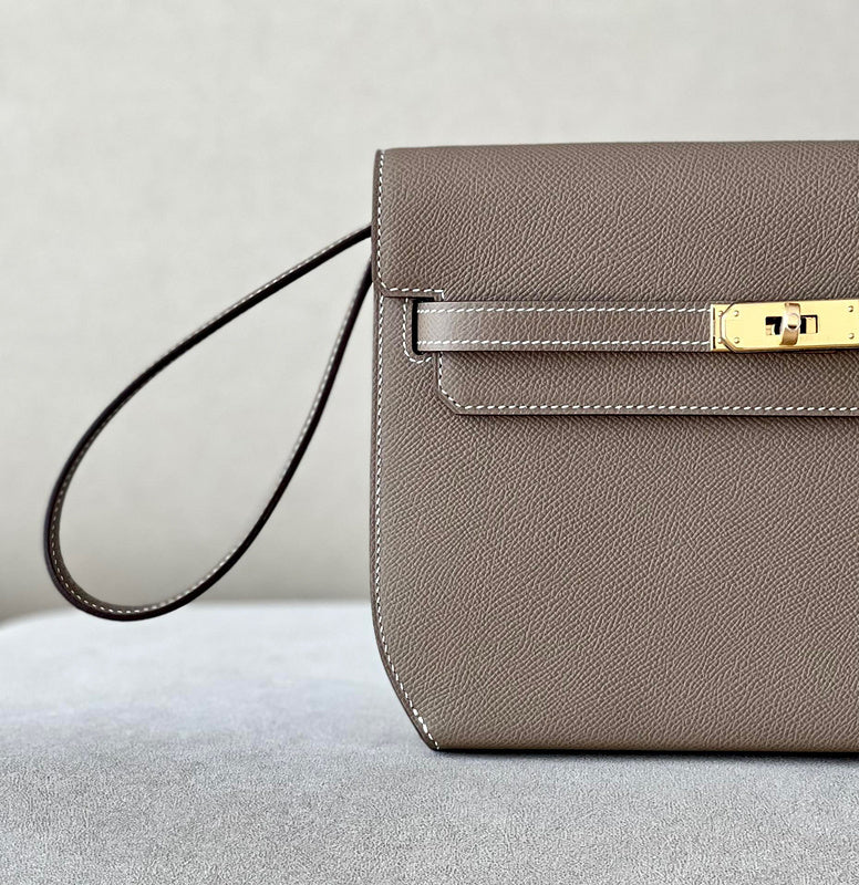 Close-up detail of poised bag design