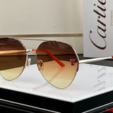 Close-up detail view of Cartier unisex sunglasses