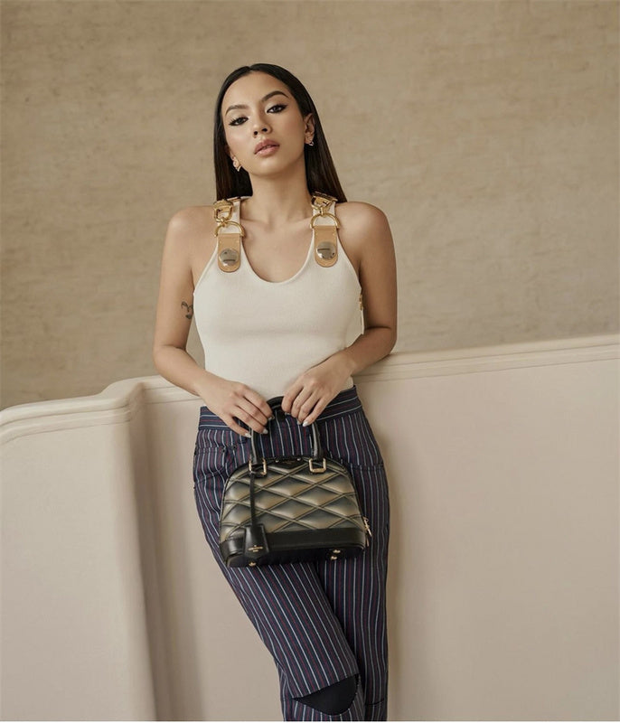  Sleek structured bag front view 43
