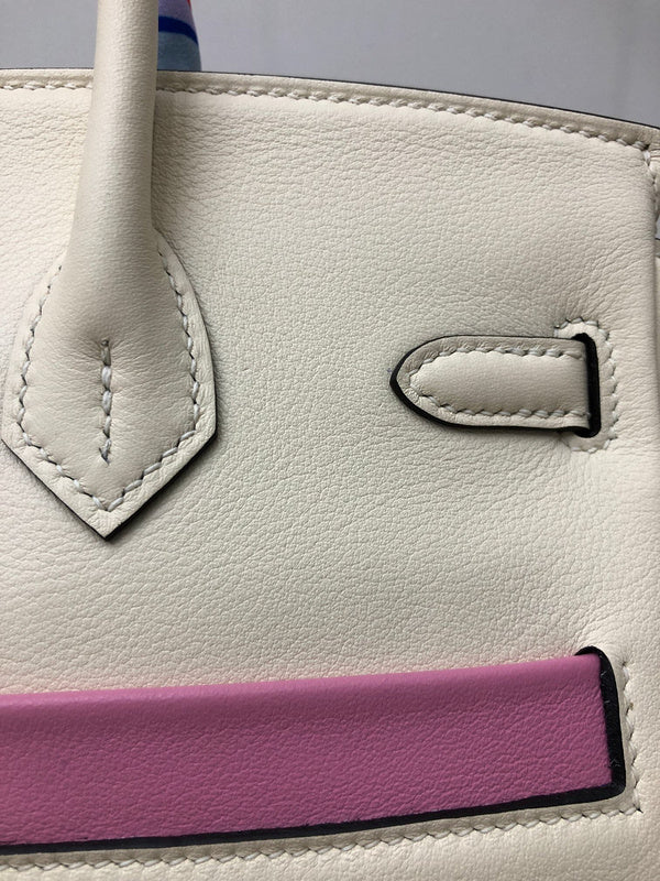 Side view of statement structured handbag