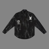 Side profile of Louis Vuitton luxury clothing with logo-detail design