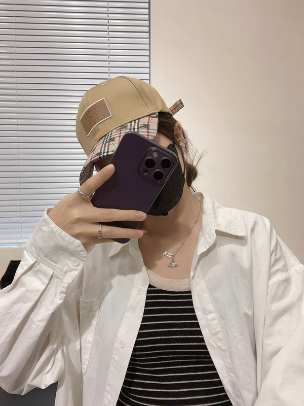 Side view of Burberry unisex cap