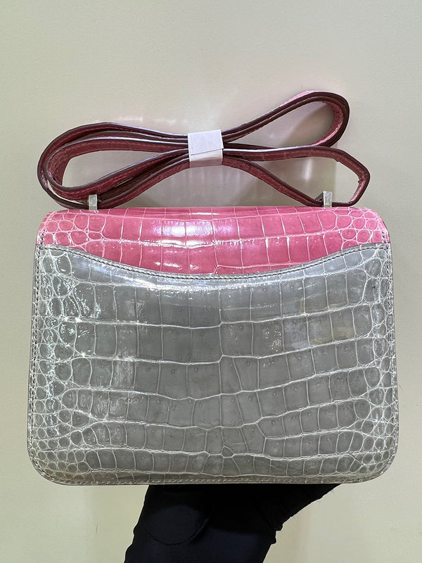 Side view of statement structured handbag