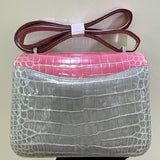 Side view of statement structured handbag
