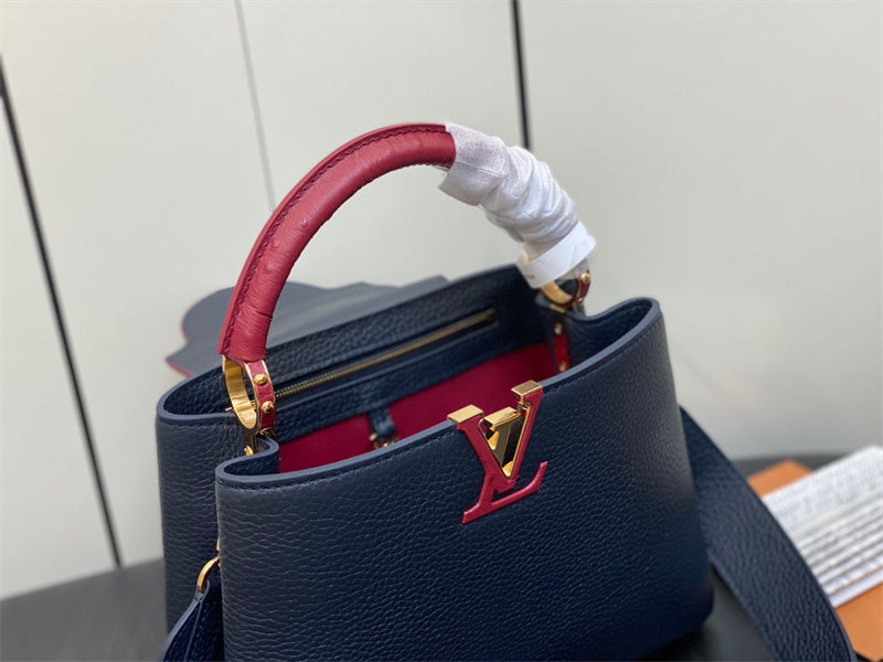  Tailored top-handle bag carried on shoulder 34