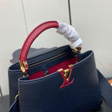  Tailored top-handle bag carried on shoulder 34