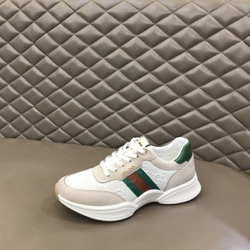 Gucci neutral cream luxury sneakers view 6 streetwear statement look