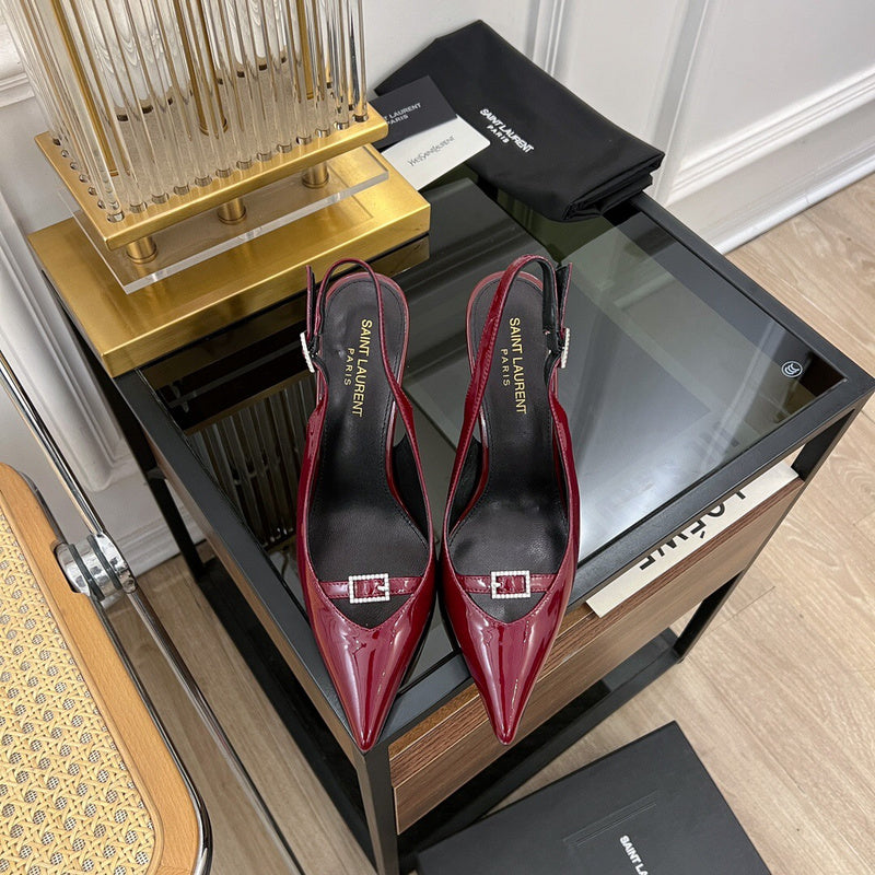 Close-up of Saint Laurent shoes craftsmanship