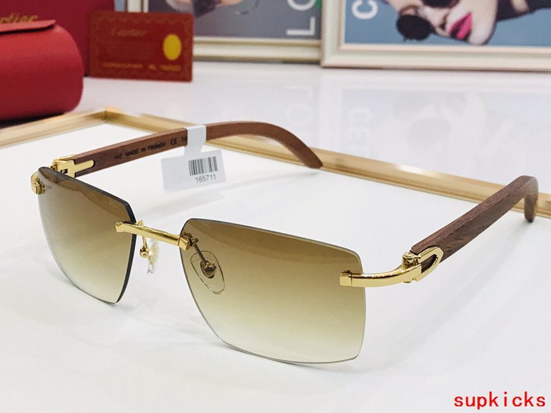 Close-up detail view of Cartier unisex sunglasses