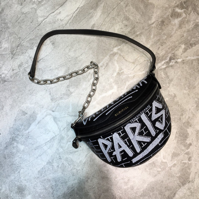Statement Faux Leather Handbag - Statement Silhouette | Women's Premium Handbag #719 - side angle view (image 2) of designer-inspired handbag