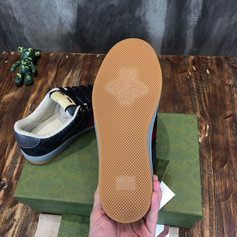 Gucci neutral cream luxury sneakers view 8 signature lace-up style