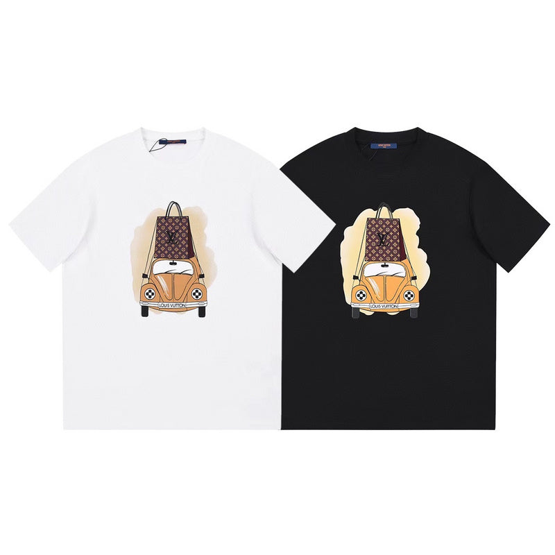 Close-up detail shot of Louis Vuitton cotton t-shirt with contemporary cut