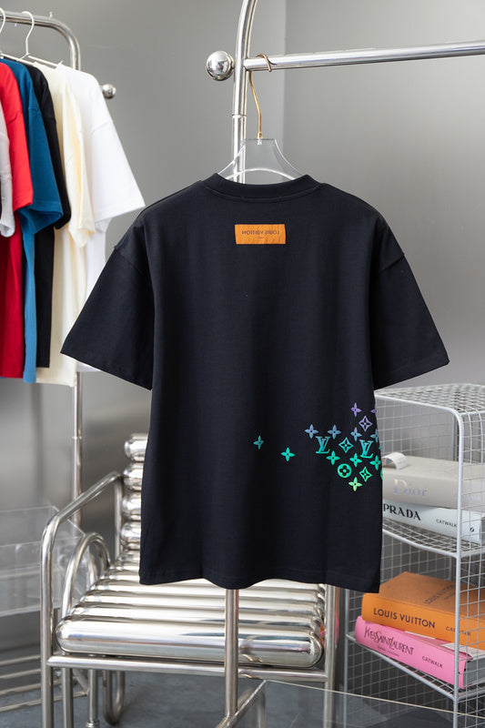 Side profile of Louis Vuitton cotton t-shirt with signature branding