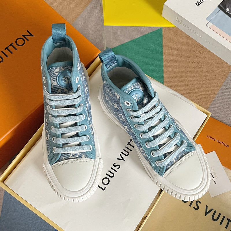 Louis Vuitton shoes Style 270 - front view, classic monogram styling
