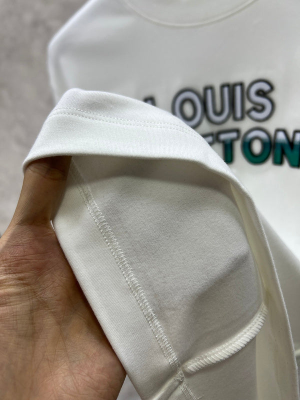 Back view of Louis Vuitton luxury clothing with monogram-inspired silhouette