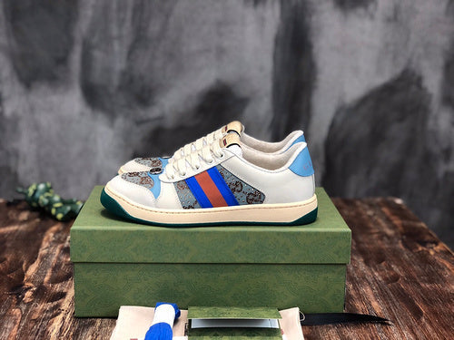 Gucci neutral cream luxury sneakers view 11 breathable knit upper