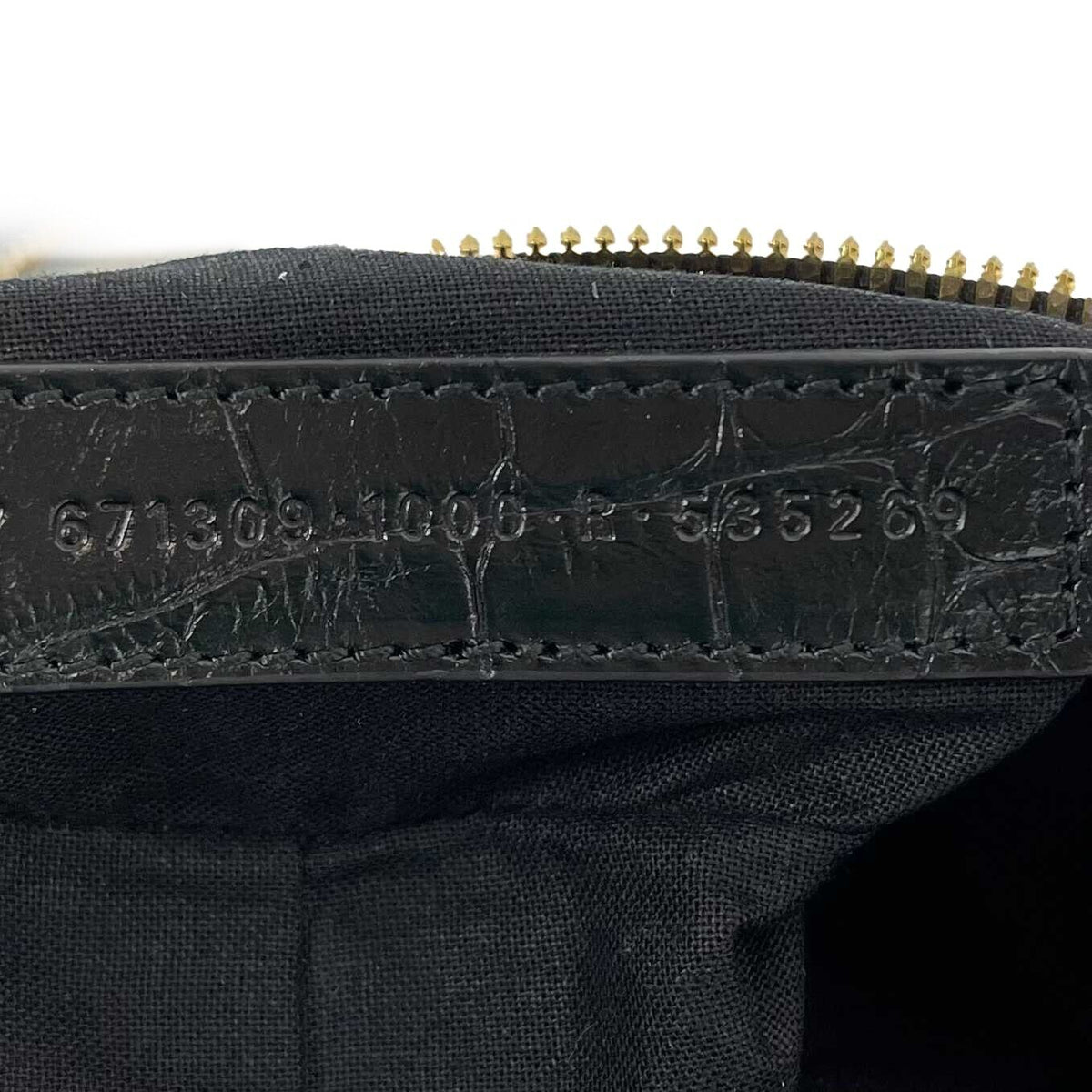 Balenciaga - XS Shoulder Bag Crocodile Embossed Black Studded Shoulder Bag NEW — Designer Shoulder Bag