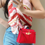 Sophisticated bag shown from front angle