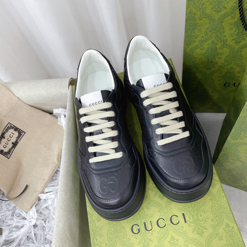 Gucci clean off-white luxury sneakers view 4 bold athletic profile