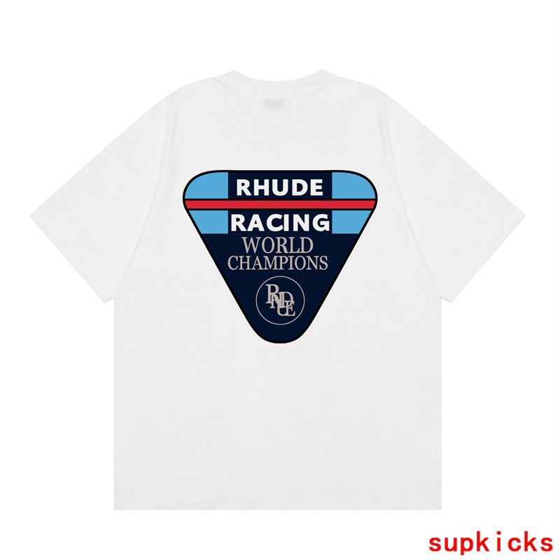 Full styled look of Rhude luxury clothing with signature branding