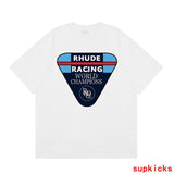 Full styled look of Rhude luxury clothing with signature branding