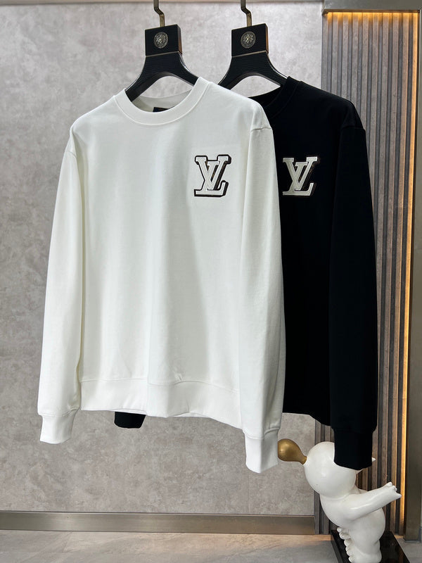 Side profile of Louis Vuitton luxury clothing with logo-detail design