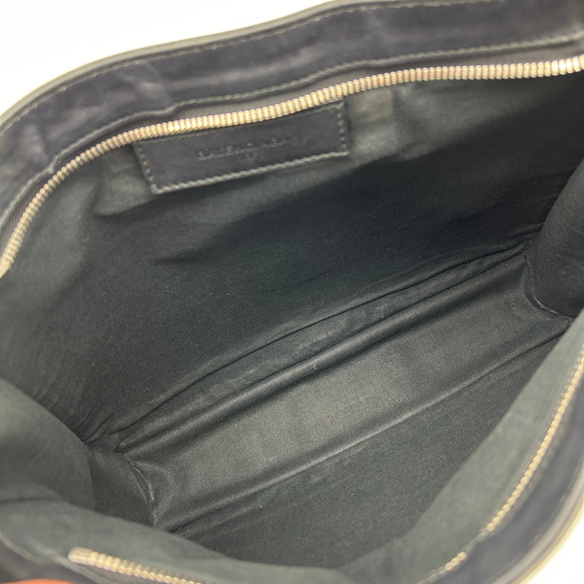 Balenciaga Navy Canvas Leather Large Zip Pouch | Designer Luxury Handbag