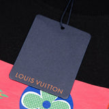 Front view of Louis Vuitton luxury clothing with logo-detail design
