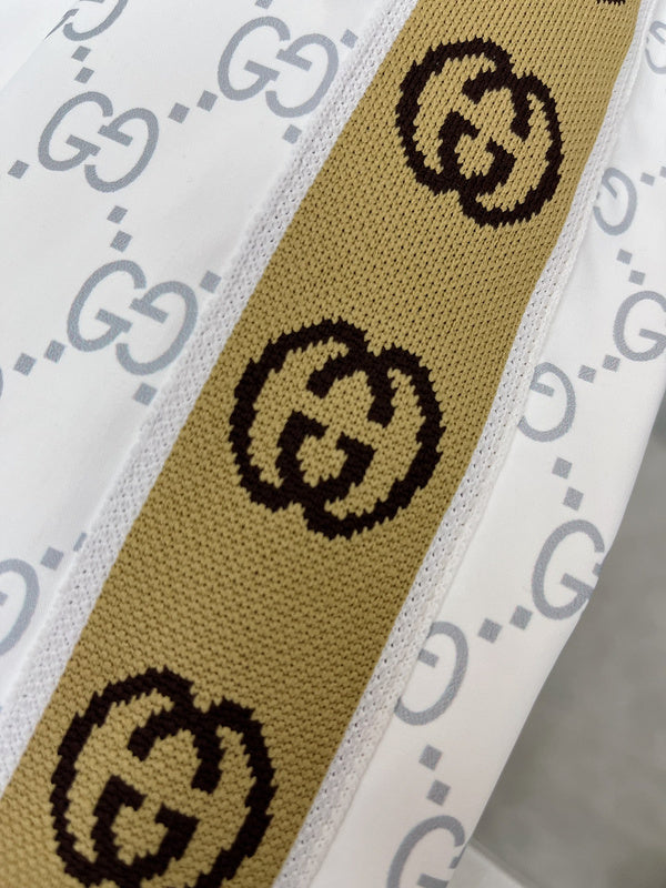 Full styled look of Gucci luxury clothing with logo-detail design