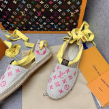 Louis Vuitton Red Bow-Detail Flats - Side Profile View