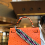 Side view of effortless structured handbag